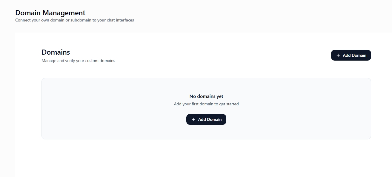 Domain Management Page