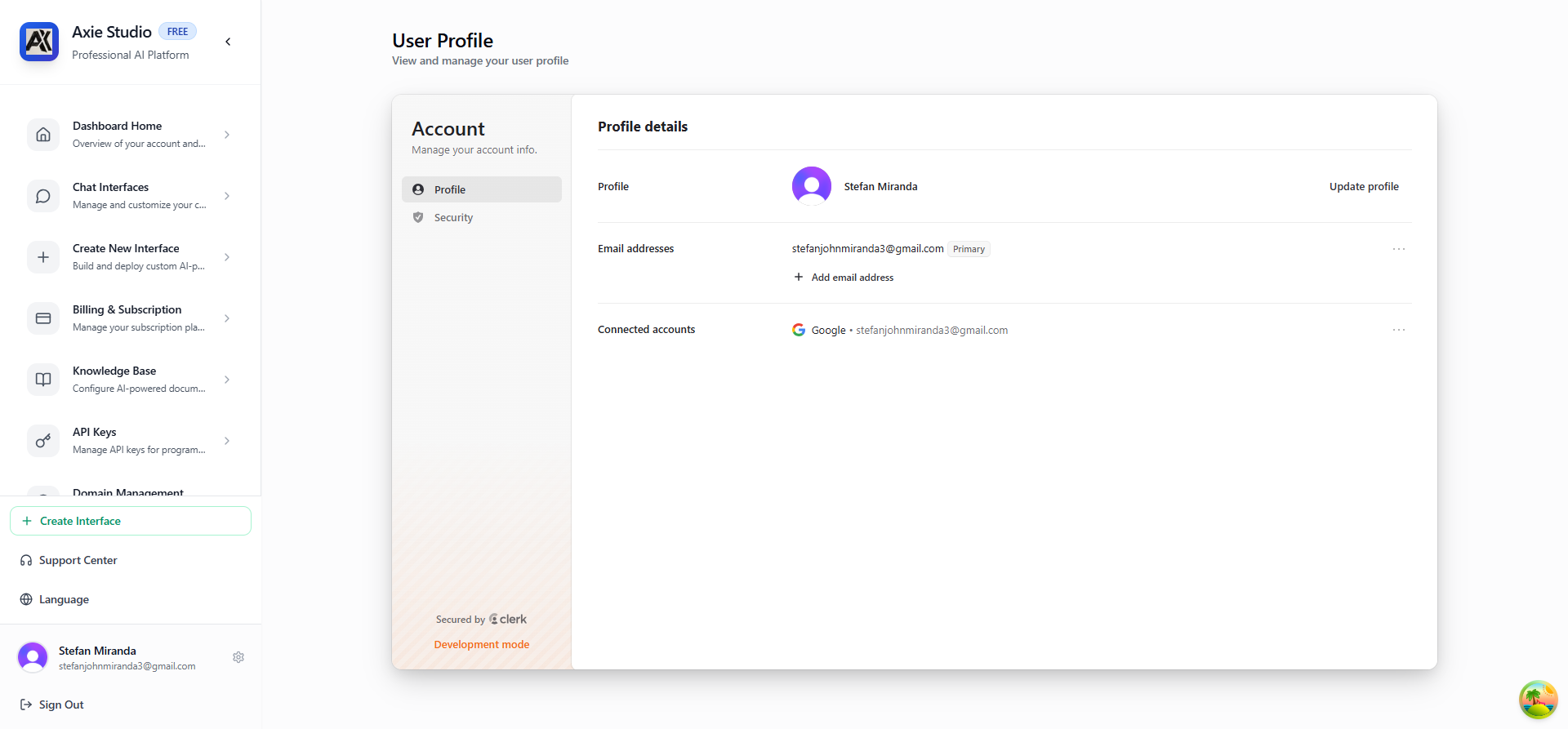 User Profile Page